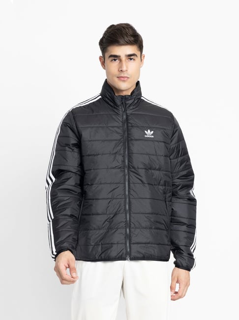 Adidas Originals Black Regular Fit Padded High Neck Puffer Jacket