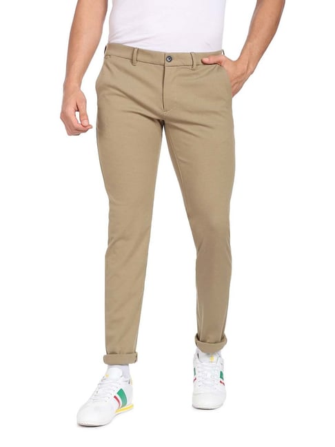 U S Polo Assn U.S. Polo Assn. Khaki Slim Fit Flat Front Trousers