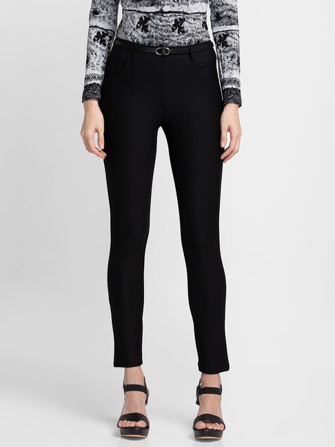 Lauren Ralph Lauren KESLINA CROP SKINNY PANT - Trousers - black -  Zalando.co.uk