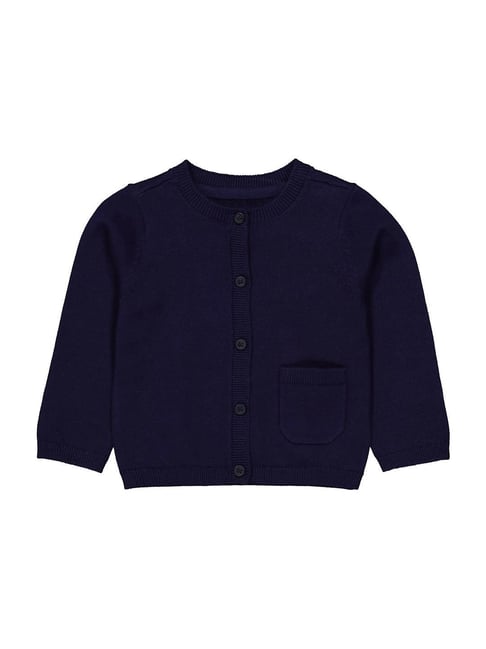 Mothercare Kids Navy Cotton Regular Fit Full Sleeves Cardigan