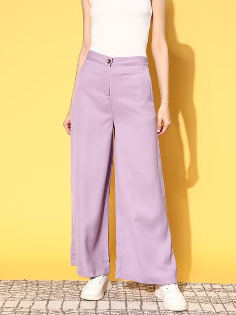 Buy Purple Trousers & Pants for Women by High Star Online | Ajio.com