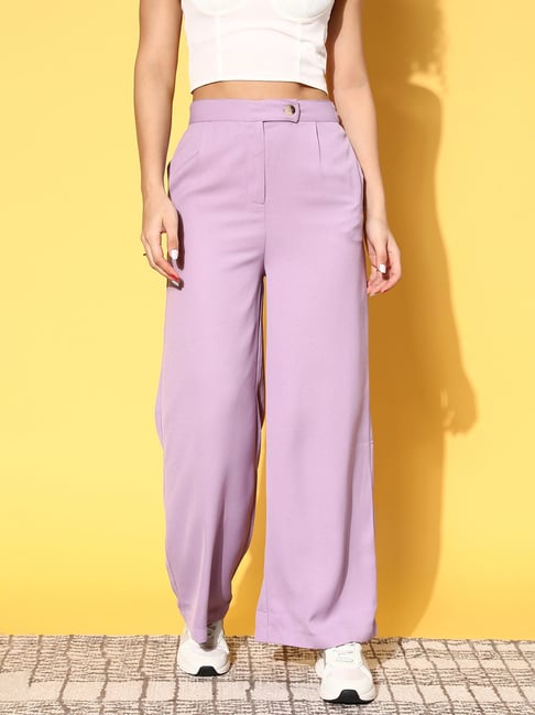 Melon by PlusS Purple Mid Rise Regular Fit Trousers-picture-29