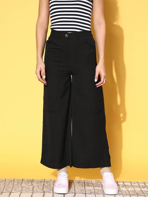 Melon by PlusS Black Mid Rise Regular Fit Trousers-picture-26