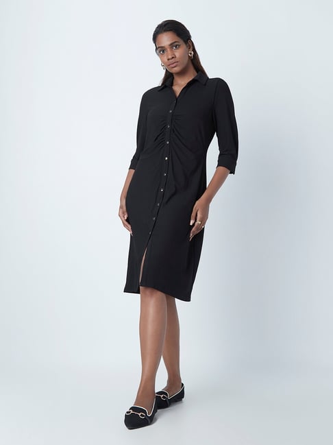 Wardrobe by Westside Black Shirtdress Price in India