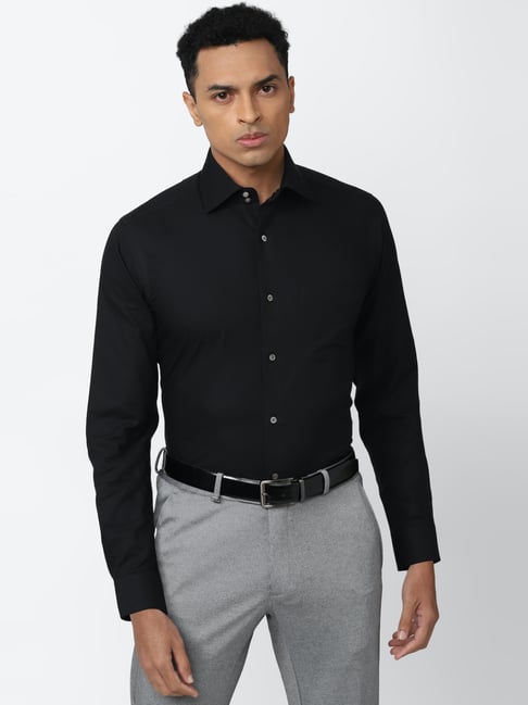 Van heusen 2024 black shirt