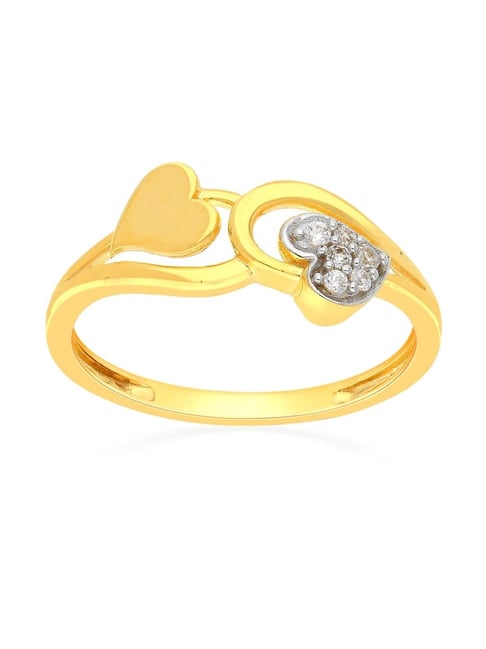 SHINNY GOUGE HEART SHAPED GOLD RING