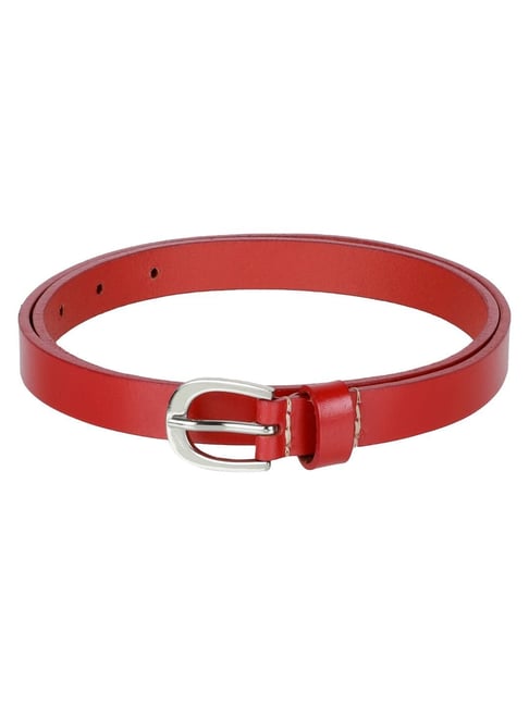 Aditi Wasan Red Leather Casual Belt for Women