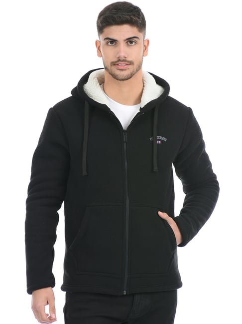Buy London Fog Black Regular Fit Hooded Sweatshirt for Mens Online