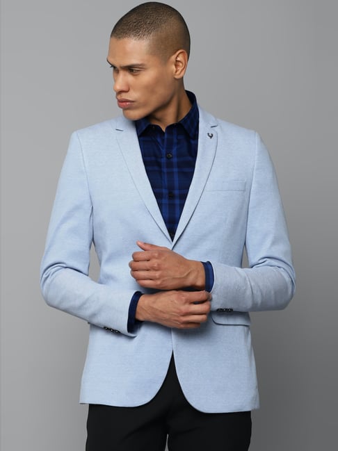 Buy Louis Philippe Grey Linen Slim Fit Striped Blazer for Mens Online @  Tata CLiQ