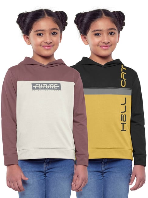 HELLCAT Multicolor Color Block Full Sleeves Sweatshirt(Pack Of 2)