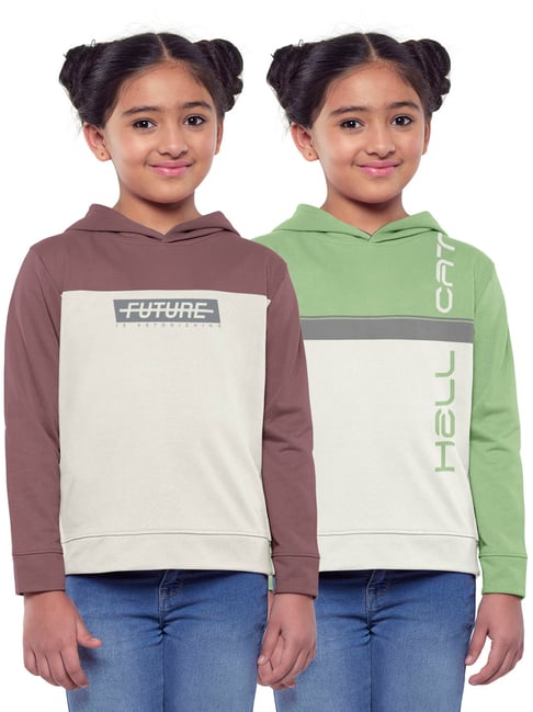 HELLCAT Multicolor Color Block Full Sleeves Sweatshirt(Pack Of 2)