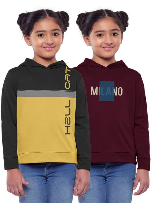 HELLCAT Multicolor Printed Full Sleeves Sweatshirt(Pack Of 2)