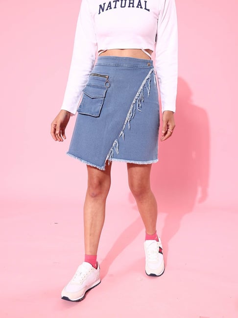 Denim Skirt Outfit Ideas 2019 | POPSUGAR Fashion