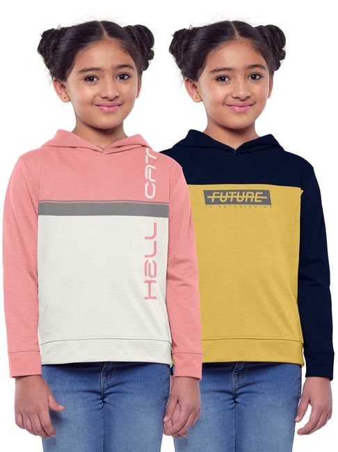 HELLCAT Multicolor Color Block Full Sleeves Sweatshirt(Pack Of 2)
