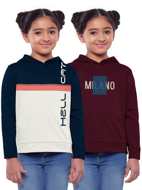 HELLCAT Multicolor Color Block Full Sleeves Sweatshirt(Pack Of 2)