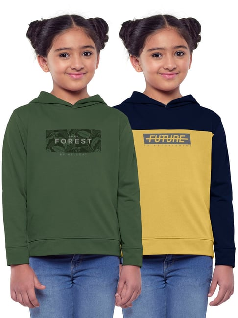 HELLCAT Multicolor Printed Full Sleeves Sweatshirt(Pack Of 2)