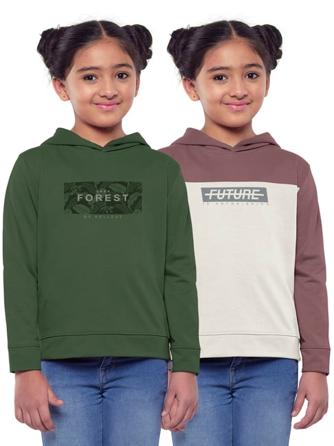 HELLCAT Multicolor Printed Full Sleeves Sweatshirt(Pack Of 2)
