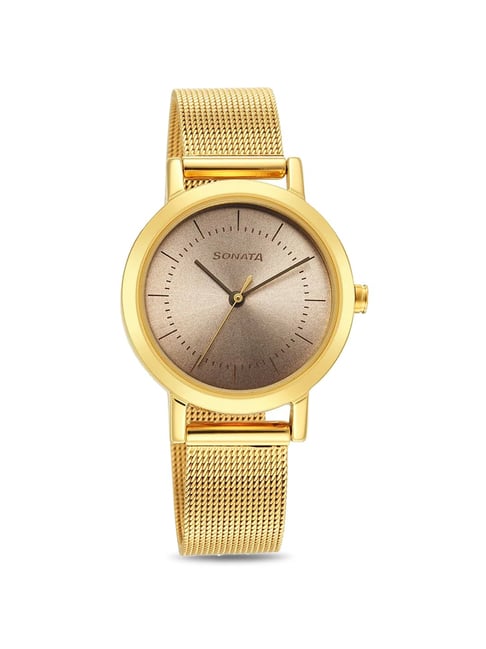 Sonata gold discount watch for ladies