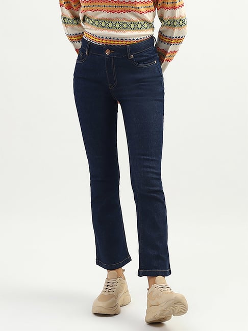 United Colors of Benetton Navy Cotton Mid Rise Jeans