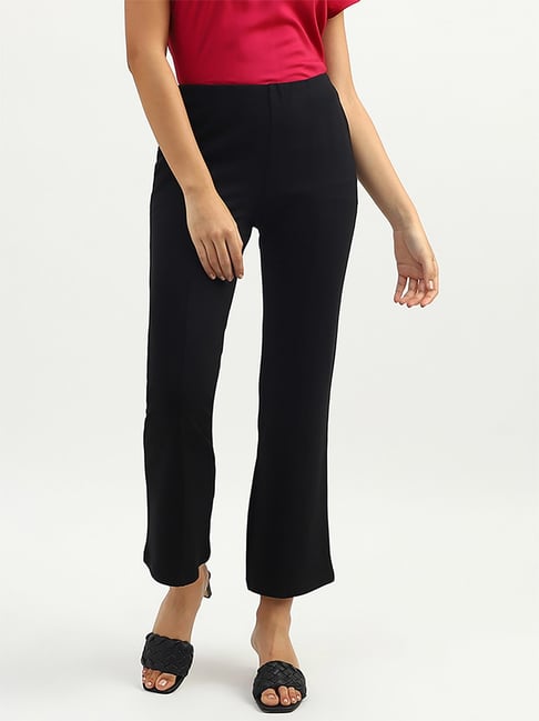 United Colors Of Benetton Black Mid Rise Trousers