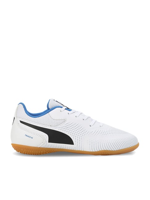 Puma Kids White & Black Football Shoes