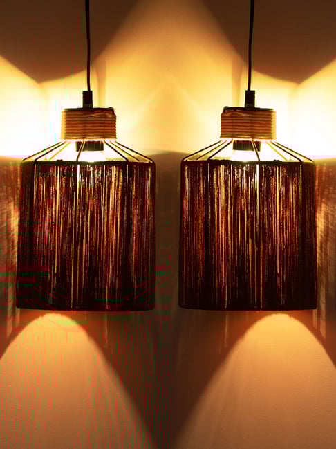 Buy ExclusiveLane Dark Orange Miracles Hanging Lamp Set of at