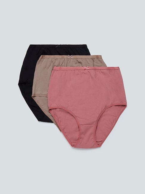 Wunderlove by Westside Taupe Full Briefs Set Of Three Price in India