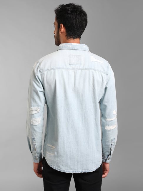 Wrangler® Vintage Inspired Long Sleeve Denim Shirt - Light Wash – The  Cattle Baron's Boutique