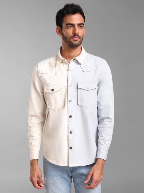 Men's Blue Denim Shirt, Chest Pocket | Ollies Fashion