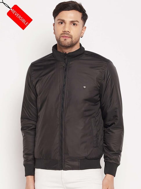 Buy Okane Black & Brown Regular Fit Reversible Jacket for Men's Online @  Tata CLiQ