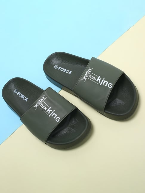 Buy Forca by Lifestyle Men s Green Slides for Men at Best Price