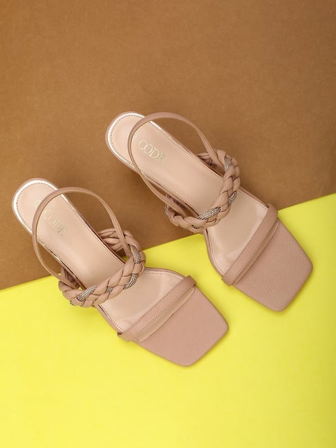 Buy Code by Lifestyle Women's Nude Sling Back Sandals for Women at