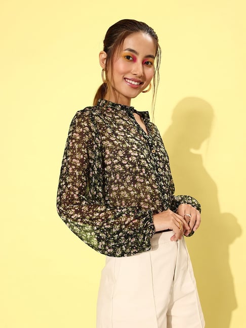 Anvi Be Yourself Black Printed Shirt-picture-14