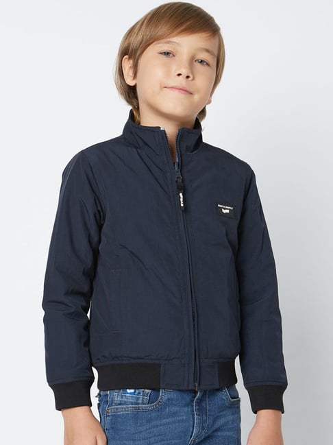 Gas Kids Boys Grey Color Block Quilted Jacket