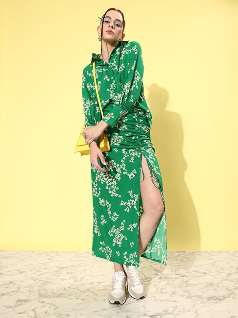 Anvi Be Yourself Green Printed A-Line Skirt-picture-36