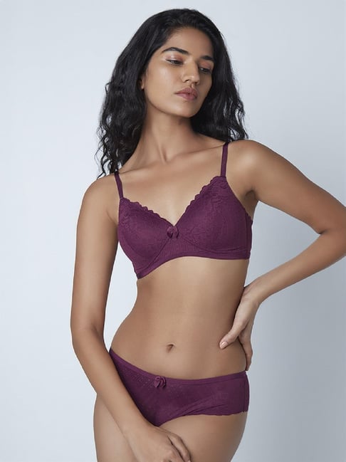Wunderlove by Westside Wine Padded Non-Wired Bra Price in India