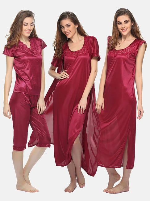 Clovia satin night online suit