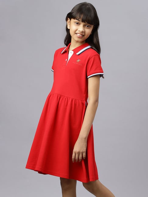 Girls red shop polo dress