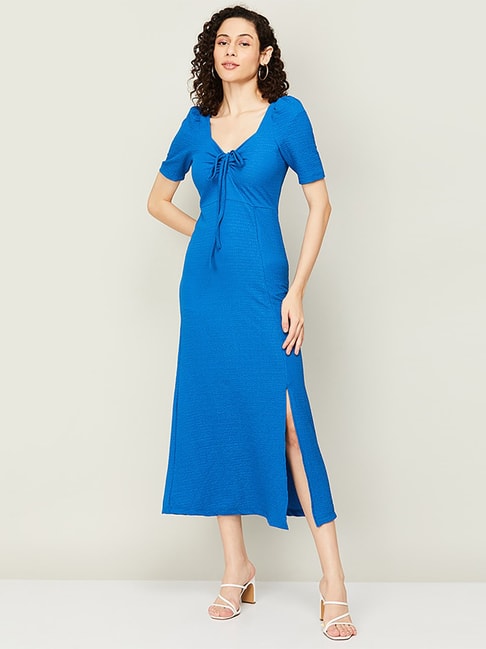 Code by Lifestyle Blue A-Line Dress Price in India