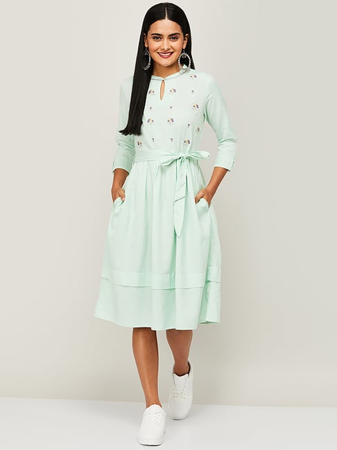 slim fit dress slacks Elegant Mint Green Pakistani Dress with Pishwas Online 2022 – Nameera by  Farooq main image 1
