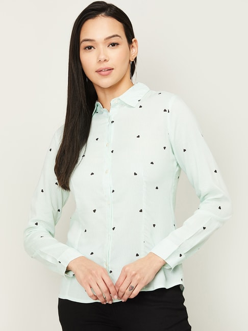 Fame Forever by Lifestyle Mint Green Printed Shirt Price in India