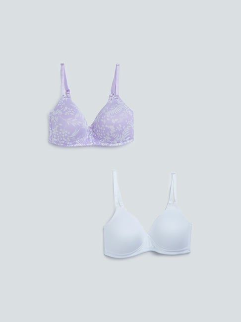 Wunderlove by Westside Lavender Padded Bras Set Of Two Price in India