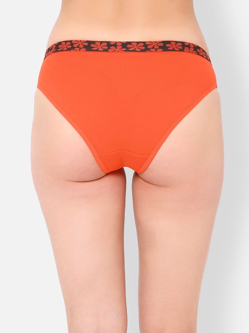 Clovia Orange Cotton Bikini Panty