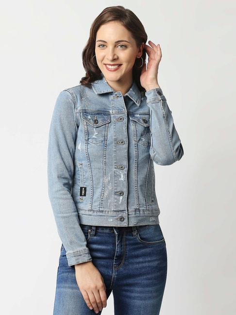 Buy Pepe Jeans Men Blue Solid Denim jacket Online at Low Prices in India   Paytmmallcom