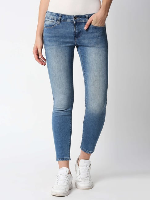 Pepe Jeans Blue Skinny Fit Mid Rise Jeans