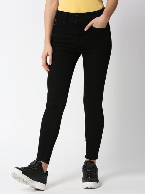 Pepe Jeans Black Skinny Fit High Rise Jeans