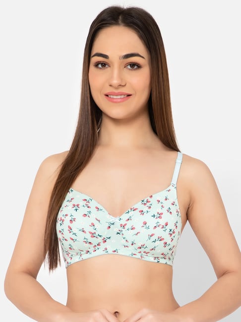 Buy Clovia Sky Blue Printed Full Coverage T-Shirt Bra for Women's Online @  Tata CLiQ