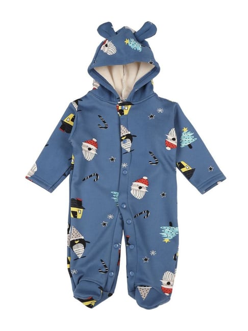 Buy Mee Mee Kids Blue Printed Full Sleeves Romper for Infants Boys