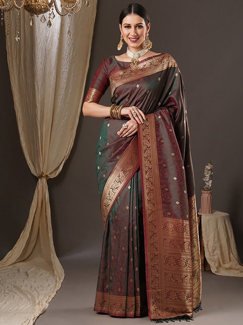 Buy Soch Grey Embroidered Sarees With Blouse for Women Online @ Tata CLiQ