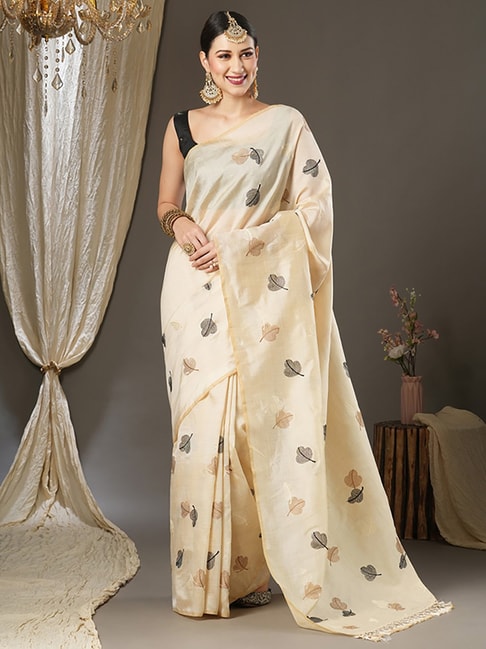 Saree Mall Yellow Silk Embroidered Saree With Unstitched Blouse Price in India